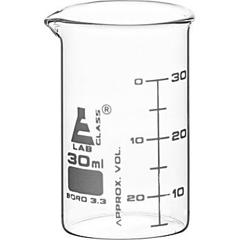 Glass Beaker, 30ml, ASTM, Dual Scale, PK/12