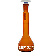 Amber Volumetric Flasks with PE Stopper - Class A, with Calibration Certificate