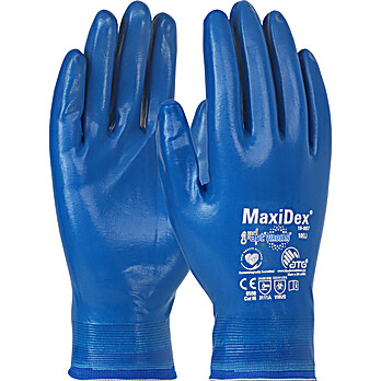 Seamless Knit Nylon Glove with Nitrile Coating and ViroSan™ Technology on Full Hand - Touchscreen Compatible