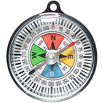 Compass 55mm Diameter with Color Coded Poles and Plastic Body