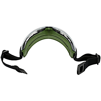 Mission Safety Goggles - Green Frame - Clear Anti-Fog Lens - Neoprene Strap