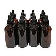 Bottle, Flint Glass, Amber Color, 8 ounce, with dropper assembly, Pack 12