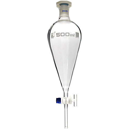 Glass Separatory Funnels with Glass Stopcock Squibb Type