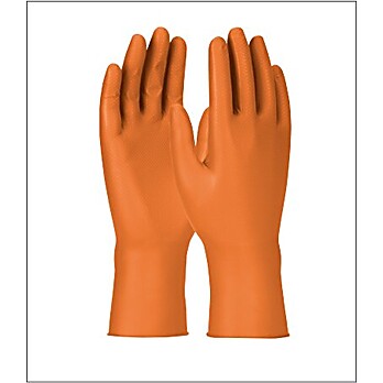 Grippaz™ Orange Powder Free Nitrile Gloves with Textured Grip 7 Mi