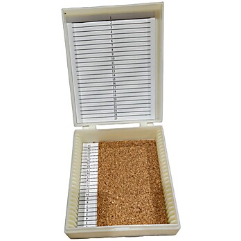 Microscope Slide Box Plastic, Holds 25 Slides