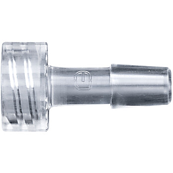 Cole-Parmer® Cleanroom Large-Bore Male Luer to Hose Barb Fittings, Straight Adapter, CrystalVu™