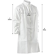 Frock, Comfort Tech, Raglan Sleeve, Elastic Wrist, Snap Collar, Zip Close, Serged Seams, White