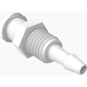 Cole-Parmer® Cleanroom Panel-Mount Female Luer to Hose Barb Fittings, Straight Adapter, Nylon