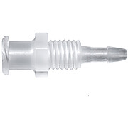 Cole-Parmer® Cleanroom Panel-Mount Female Luer to Hose Barb Fittings, Straight Adapter, Animal-Derivative-Free Polypropylene