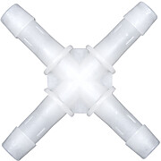 Cole-Parmer® Cleanroom Hose Barb Fittings, Cross Union, Natural Kynar®