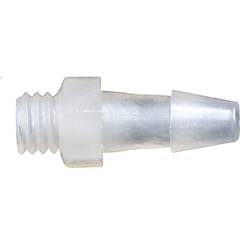 Cole-Parmer® Cleanroom 10-32 UNF to Hose Barb Fitting, Straight Adapter, Natural Kynar®