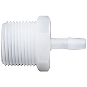 Cole-Parmer® Cleanroom NPT(M) to Hose Barb Fittings, Straight Adapter, Natural Kynar®