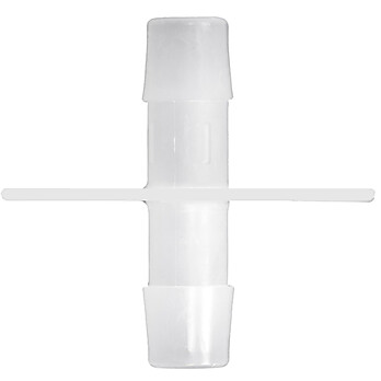 Cole-Parmer® Cleanroom Port Disk Hose Barb Fittings, Opposing Barb Ports, Natural Kynar® Flex