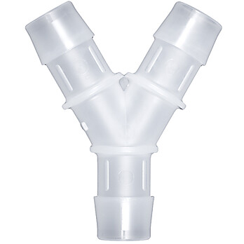 Cole-Parmer® Cleanroom Hose Barb Fittings, Y Union, Animal-Derivative-Free Polypropylene