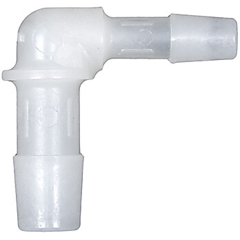 Cole-Parmer® Cleanroom Hose Barb Fittings, Reducing Elbow, Natural Kynar®