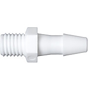 Cole-Parmer® Cleanroom 1/4-28 UNF to Hose Barb Fittings, Straight Adapter, Medical Nylon
