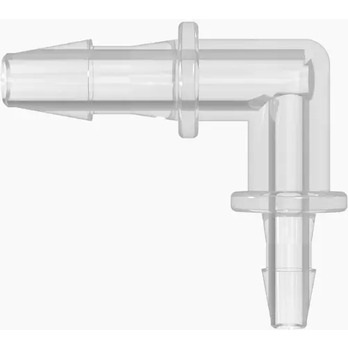 Cole-Parmer® Cleanroom Hose Barb Fittings, Reducing Elbow, Animal-Derivative-Free Polypropylene