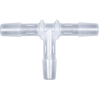 Cole-Parmer® Cleanroom Hose Barb Fittings, Tee Union, Animal-Derivative-Free Polypropylene