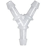 Cole-Parmer® Cleanroom Hose Barb Fittings, Y Union, High-Density Polyethylene