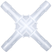 Cole-Parmer® Cleanroom Hose Barb Fittings, Cross Union, Animal-Derivative-Free Polypropylene