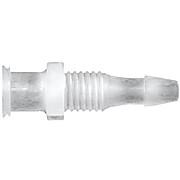 Cole-Parmer® Cleanroom Panel-Mount Female Luer to Hose Barb Fittings, Straight Adapter, Natural Kynar®