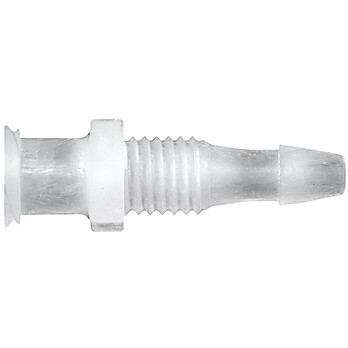 Cole-Parmer® Cleanroom Panel-Mount Female Luer to Hose Barb Fittings, Straight Adapter, Natural Kynar®