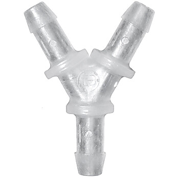 Cole-Parmer® Cleanroom Hose Barb Fittings, Y Union, Natural Kynar®