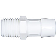 Cole-Parmer® Cleanroom NPT(M) to Hose Barb Fittings, Straight Adapter, Medical Nylon