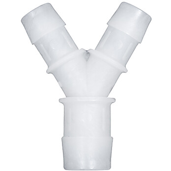 Cole-Parmer® Cleanroom Hose Barb Fittings, Y Reducer, Natural Kynar®