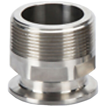 Cole-Parmer® Sanitary Clamp Fittings, Straight Threaded Adapter, 316 Stainless Steel