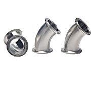 Cole-Parmer® Sanitary Clamp Fittings, 45° Elbow Union, 316 Stainless Steel