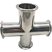 Cole-Parmer® Sanitary Clamp Fittings, Cross Union, 316 Stainless Steel