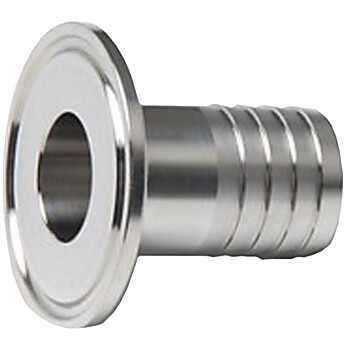 Cole-Parmer® Sanitary Clamp Fittings, Straight Hose Barb Adapter, 316 Stainless Steel