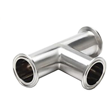 Cole-Parmer® Sanitary Clamp Fittings, Tee Union, 316 Stainless Steel