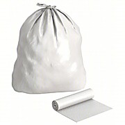 GRAINGER Trash Bags: 30 gal Capacity, 30 in Wd, 36 in Ht, 1 mil Thick, White, Coreless Roll, 200 PK