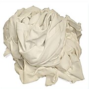 All white, cotton T-Shirt Rags, 9x9 and larger pieces, Compressed 50lb box, 19"x11"x6"