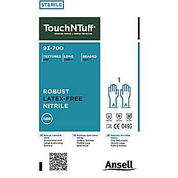 Ansell TouchNTuff 93-263 Disposable Long-Cuffed Nitrile Gloves