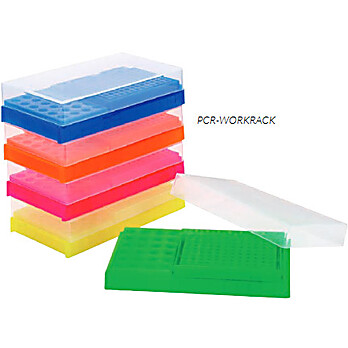 PCR WorkRack with lid, assorted colors