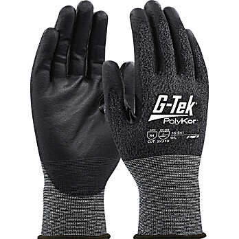 Seamless Knit PolyKor® Blended Glove with Polyurethane Coated Flat Grip on Palm & Fingers