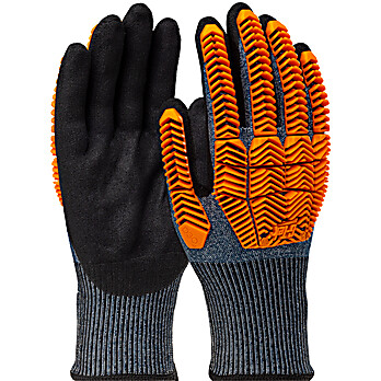 Seamless Knit PolyKor® Blended Glove with D3O® Impact Protection and Nitrile MicroSurface Coated Palm & Fingers