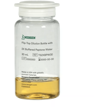 Neogen® Flip-Top Dilution Bottle with Buffered Peptone Water Broth ISO