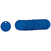 Blank Valve Tags, 1-1/2" Dia, Aluminum, Blue