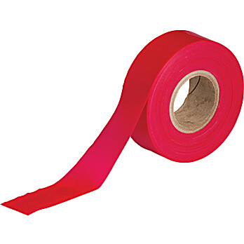 Flagging Tape, Plastic, Red, 1.188" x 300'