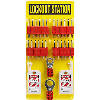 24-Lock Board with Keyed Different Nylon Safety Lockout Padlocks