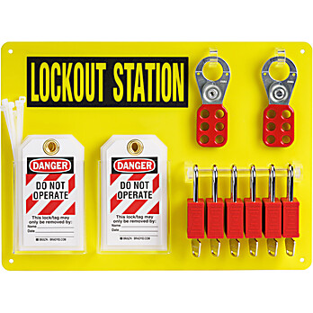 6-Lock Lockout Board with Keyed Nylon Safety Lockout Padlocks