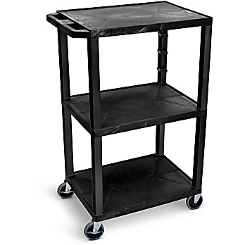 42in Tall Plastic 3 Shelf Utility Cart