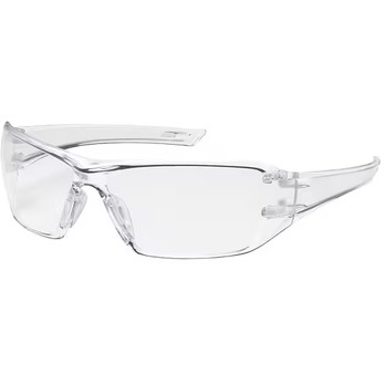 Captain Rimless Safety Glasses with Clear Temple, Clear Lens and Anti-Scratch / Anti-Fog Coating