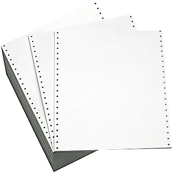 Paper,Non-Cleanroom Continuous Form, 20# White Bond, 9.5 X 11, with two X 1/2inch Tab one on either side for continuous feed, 2300 sheets/Case