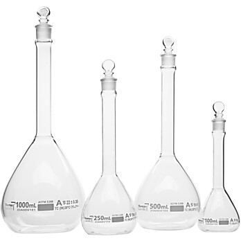 Glass Wide Mouth Volumetric Flasks Class A with Glass Stopper