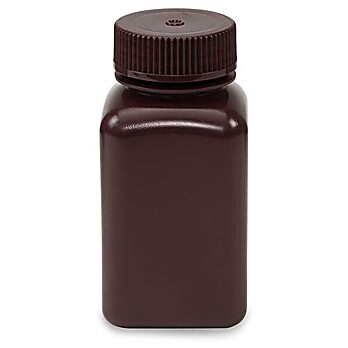 Diamond RealSeal™ Square Amber HDPE Bottles